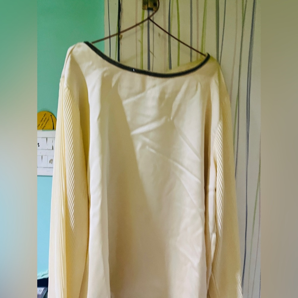 Madame cream top with pleated sleeves! - Picture 1 of 7
